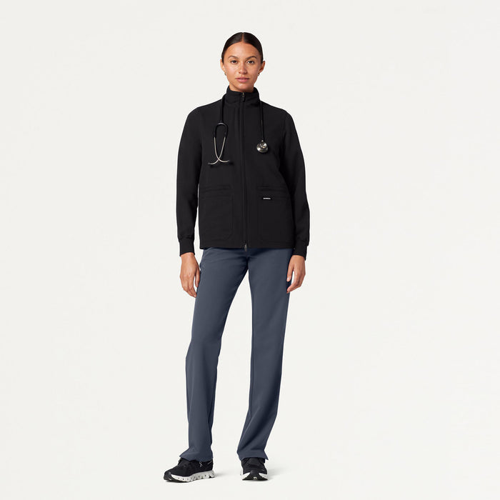 JAANUU Ceri Essential 6 - Pocket Scrub Jacket Black - Get Scrubbed
