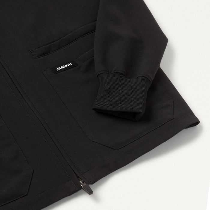 JAANUU Ceri Essential 6 - Pocket Scrub Jacket Black - Get Scrubbed