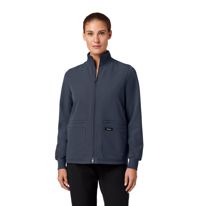 JAANUU Ceri Essential 6 - Pocket Scrub Jacket Carbon Gray - Get Scrubbed