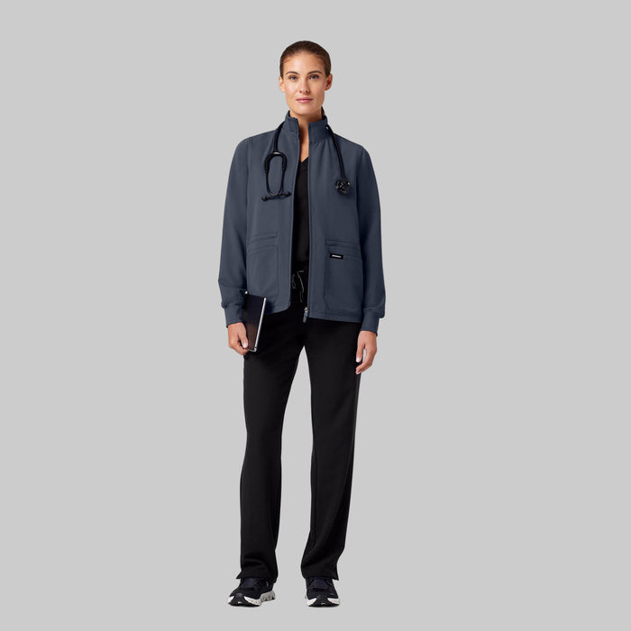 JAANUU Ceri Essential 6 - Pocket Scrub Jacket Carbon Gray - Get Scrubbed
