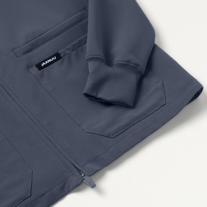 JAANUU Ceri Essential 6 - Pocket Scrub Jacket Carbon Gray - Get Scrubbed