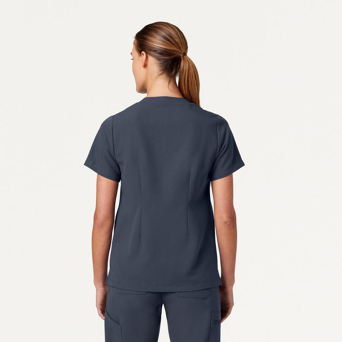 JAANUU Notched V - Neck Scrub Top Carbon Gray - Get Scrubbed
