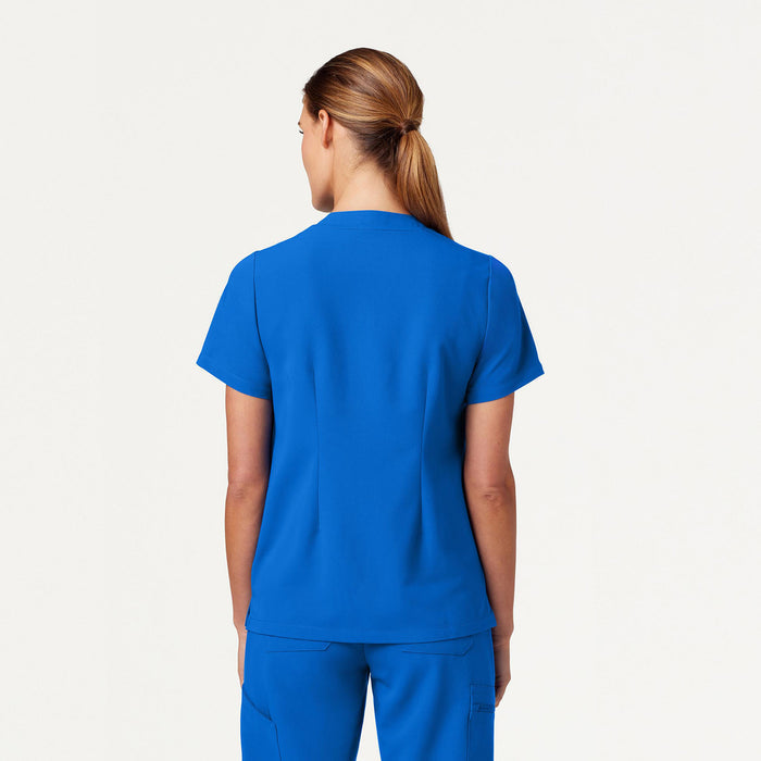 JAANUU Notched V - Neck Scrub Top Royal Blue - Get Scrubbed