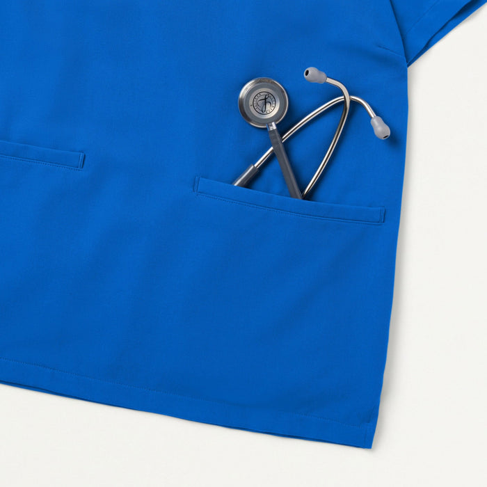 JAANUU Notched V - Neck Scrub Top Royal Blue - Get Scrubbed