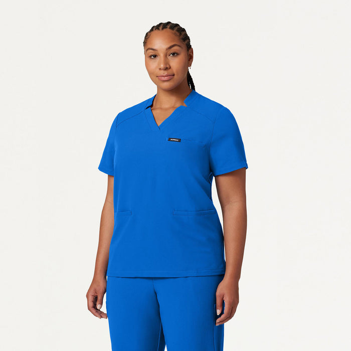 JAANUU Notched V - Neck Scrub Top Royal Blue - Get Scrubbed