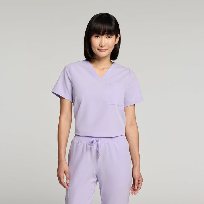 JAANUU Rhena Essential 1 pocket Scrub Top lavender - Get Scrubbed