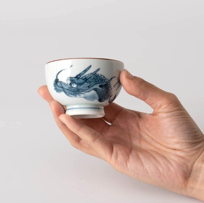 Japanese Yunomi Teacup - Dragon Motif (Small Size)