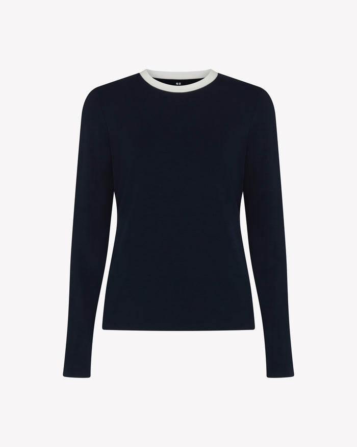Jersey Long Sleeve T-Shirt - Navy Blue