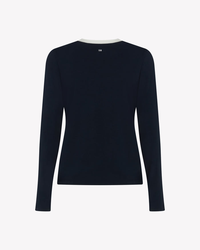 Jersey Long Sleeve T-Shirt - Navy Blue