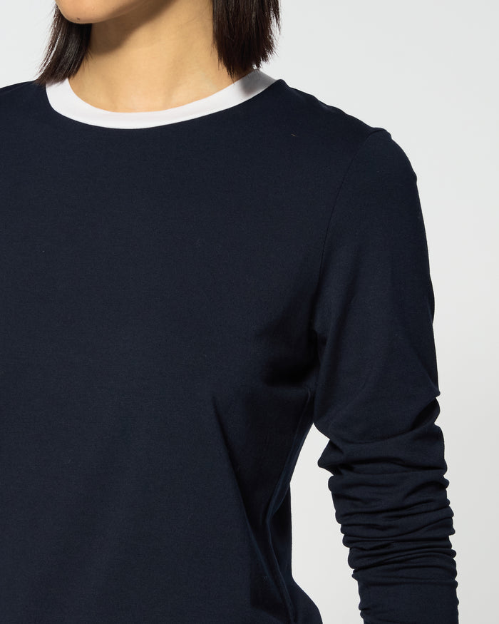 Jersey Long Sleeve T-Shirt - Navy Blue