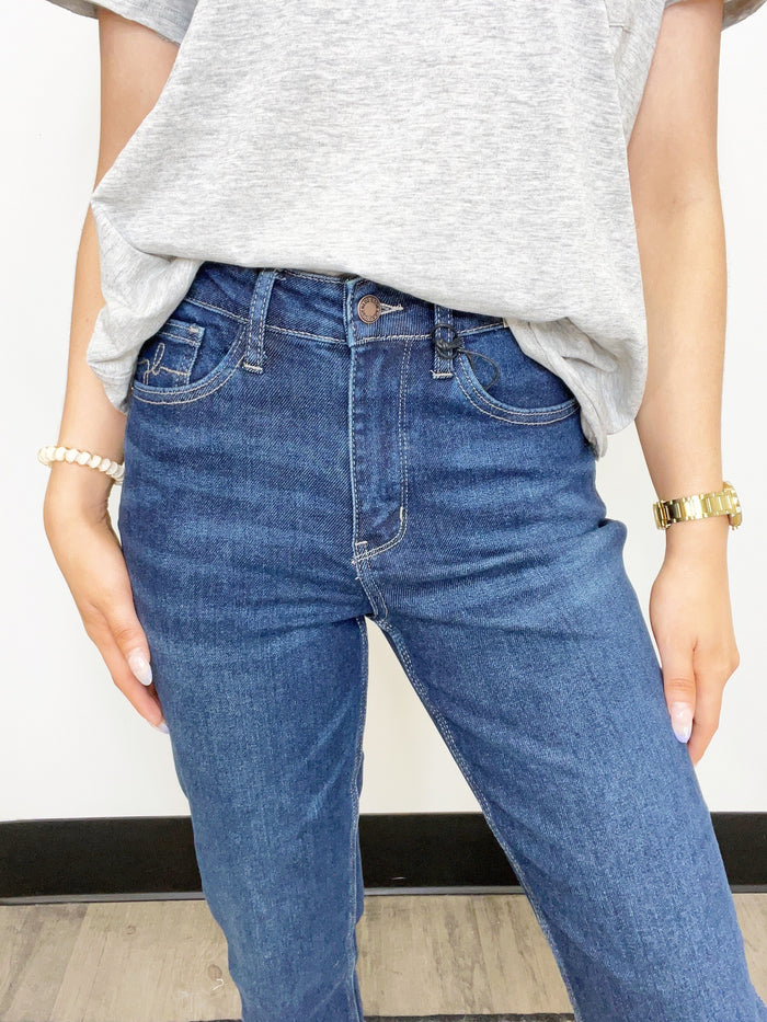Judy Blue High Waist Cropped Straight Fit with Side Slit Jeans