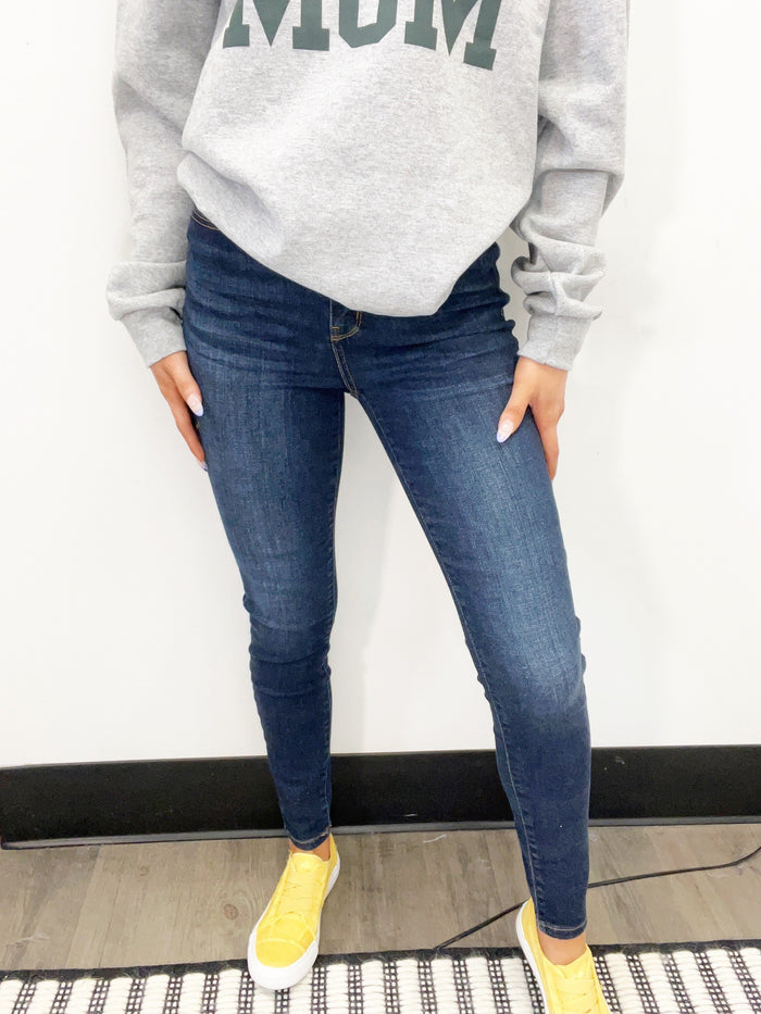 Judy Blue High Waist Hand sand Skinny Jeans-JUDY BLUE-Featherandvine