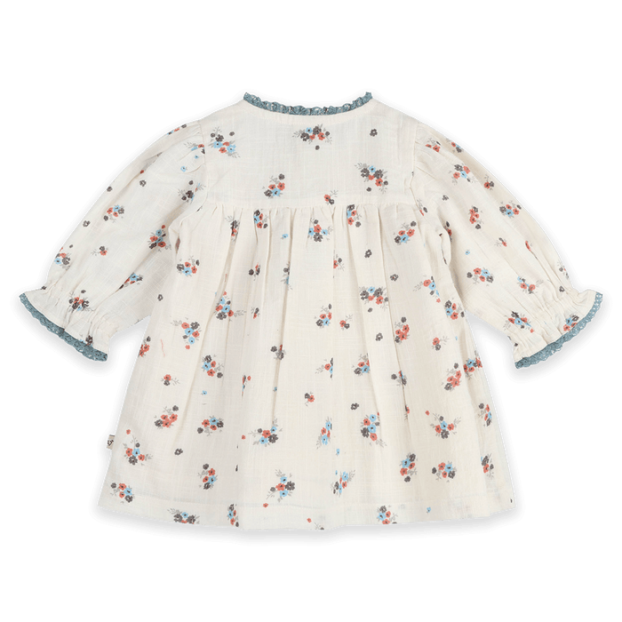 Juliet Smocked Floral Baby Dress & Bloomer Set (Organic Cotton) - Back
