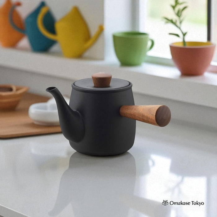 Jutoku Black Teapot with Tea Strainer-0.38L