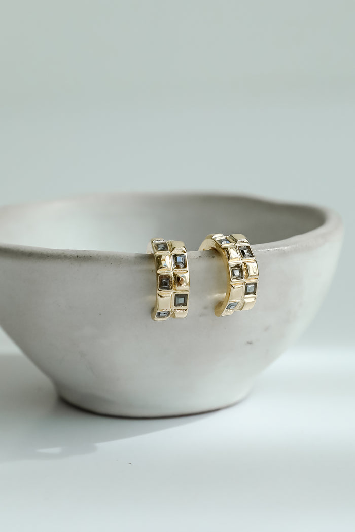 Kaylee Checkered Mini Hoop Earrings