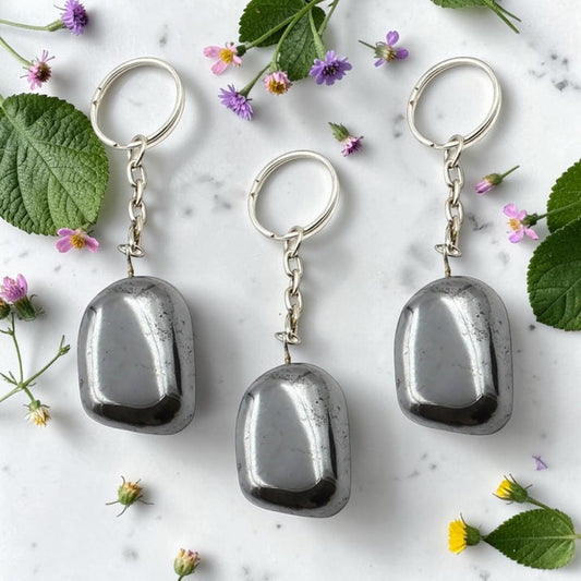 Keychain - Tumbled Hematite
