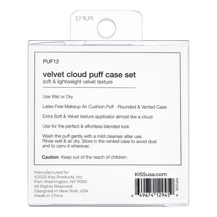 Kiss Soft & Lightweight Velvet Cloud Round Puff With Vent Case
