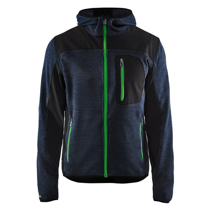 KNITTED ZIP FRONT JACKET - 8642-Dark Navy/Green | Blaklader 49402117