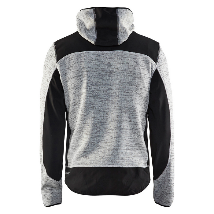 KNITTED ZIP FRONT JACKET - 9099-Grey Melange/Black | Blaklader 49402117