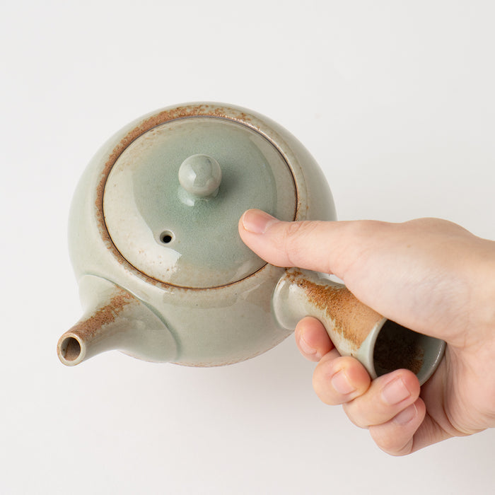 Kyusu Teapot Tokoname Yaki - Issin Round [Fine mesh filter]