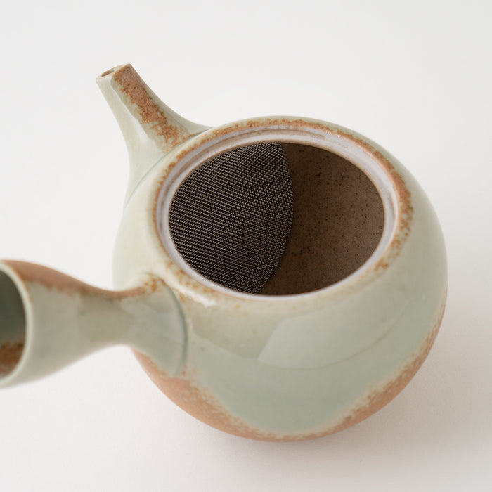Kyusu Teapot Tokoname Yaki - Issin Round [Fine mesh filter]