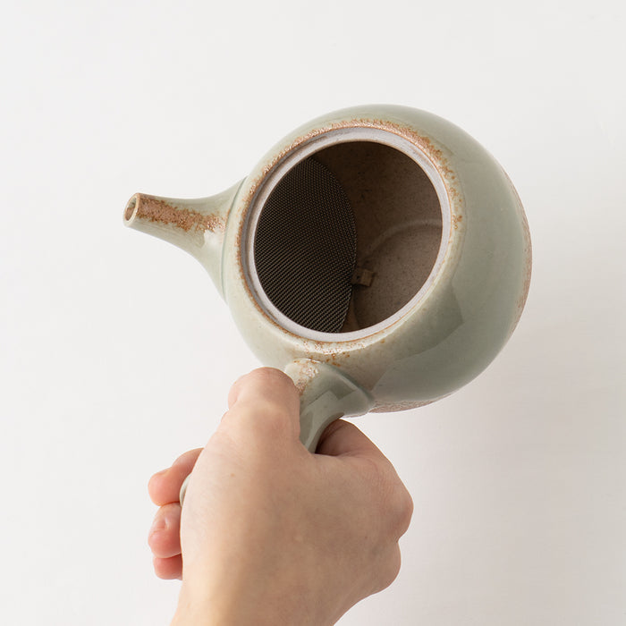 Kyusu Teapot Tokoname Yaki - Issin Round [Fine mesh filter]