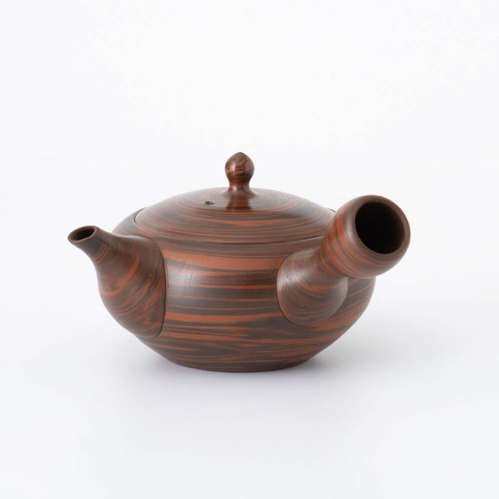Kyusu Teapot Tokoname Yaki - Nerikomi Flower [Built-in ceramic mesh filter]