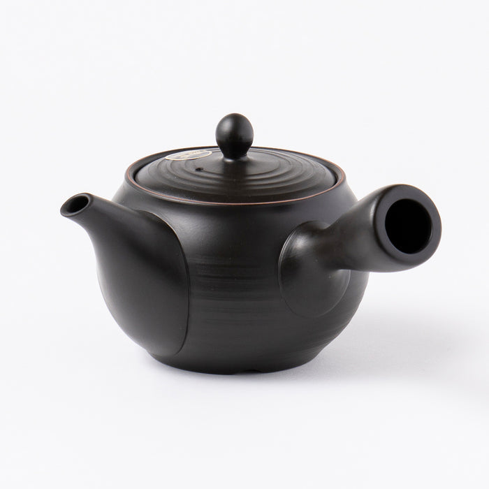 Kyusu Teapot Tokoname Yaki -Black lines [Fine mesh filter]