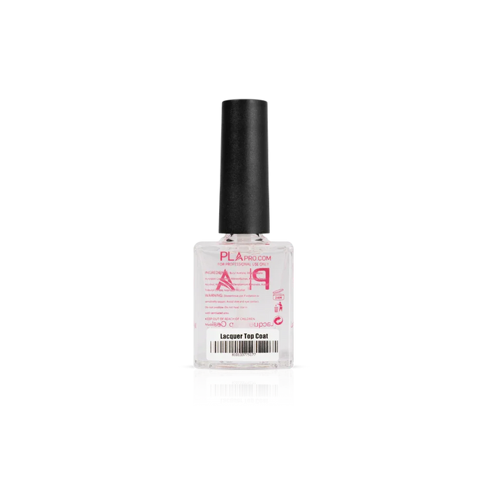 PLA Lacquer Top Coat Nail Polish (back view of bottle)