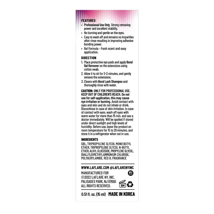 Laflare Eyelash Extension Gel Remover 0.51oz/ 15ml - ikatehouse