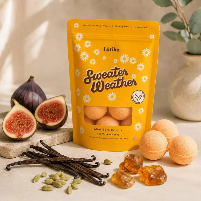 Latika - Fall Mini Bath Bombs - Sweater Weather, Fig & Amber - Aesthetics By Kell