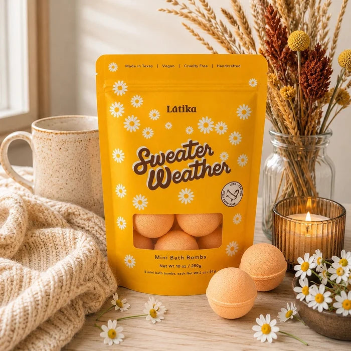 Latika - Fall Mini Bath Bombs - Sweater Weather, Fig & Amber - Aesthetics By Kell