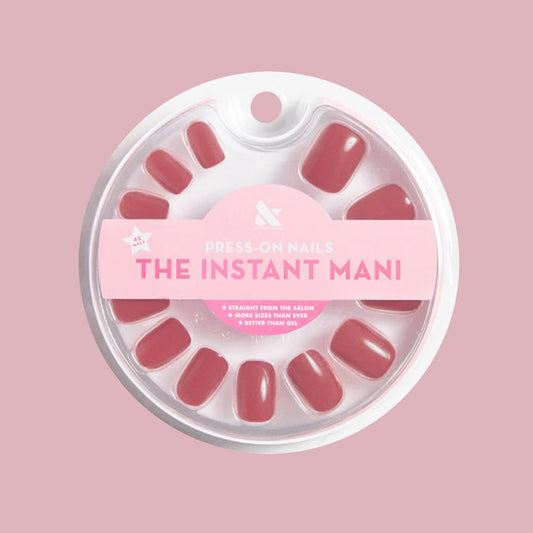LD | Squoval | Extra Short rosy neutral squoval press-on nails for quick, easy at-home manicures with a cozy pink tint