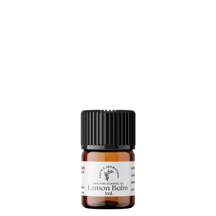 Bottle of Earth's Aromatique Lemon Balm Essential Oil 1 mL