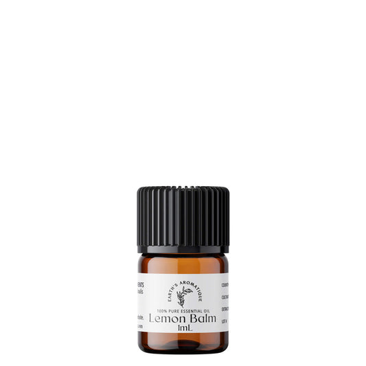 Bottle of Earth's Aromatique Lemon Balm Essential Oil 1 mL
