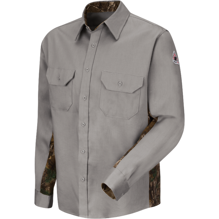 LIGHTWEIGHT FR CAMO UNIFORM SHIRT - GY-Grey | Bulwark SLU4