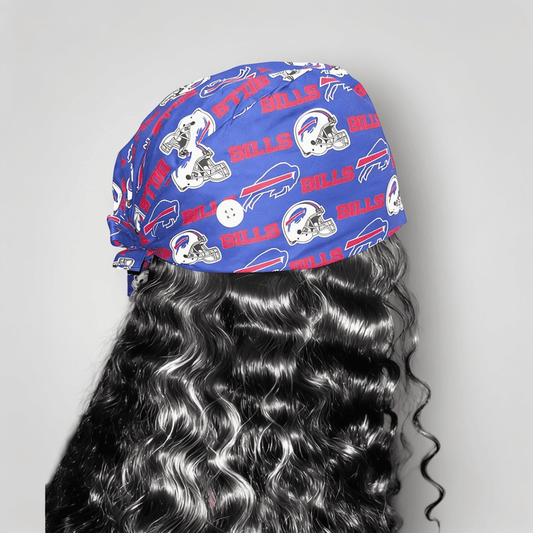 Limited-Edition Bills Mafia Satin-Lined Tie-Back Scrub Cap - Nursecaresuites - Online Healthcare BoutiqueScrub CapAdjustable Scrub CapAdjustable Tie Backaesthetic healthcare worker