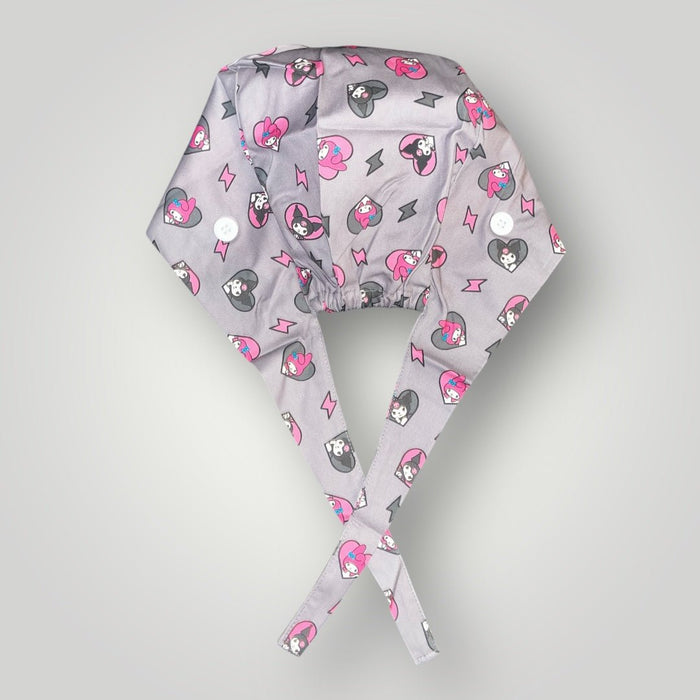 Satin - Lined Nurse Scrub Caps | Hello Kitty, Barbie, Powerpuff and Bratz Styles - Nursecaresuites - Online Healthcare BoutiqueScrub CapAdjustable Scrub CapAdjustable Tie Backaesthetic healthcare worker