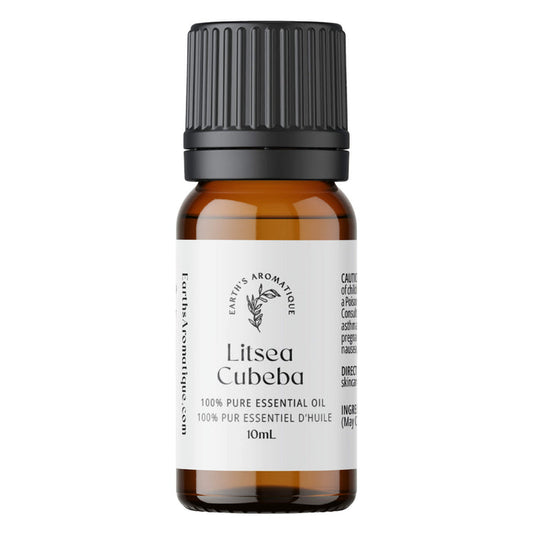 Bottle of Earth's Aromatique Litsea Cubeba Essential Oil 10 mL