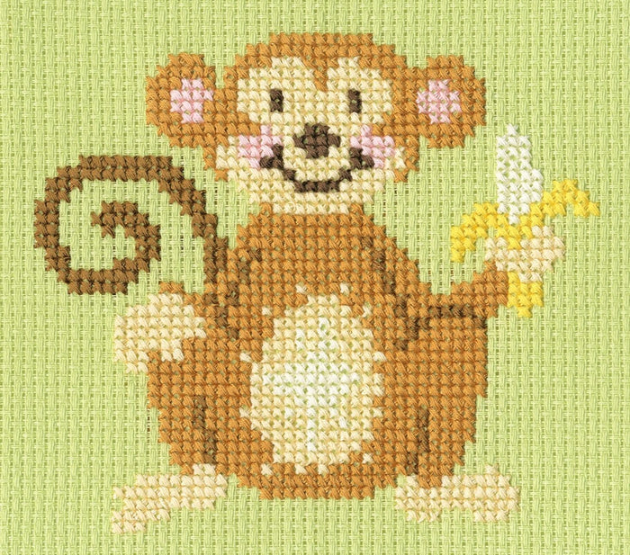 Little Stitchers Beginner Cross Stitch Kit - Monkey Madness