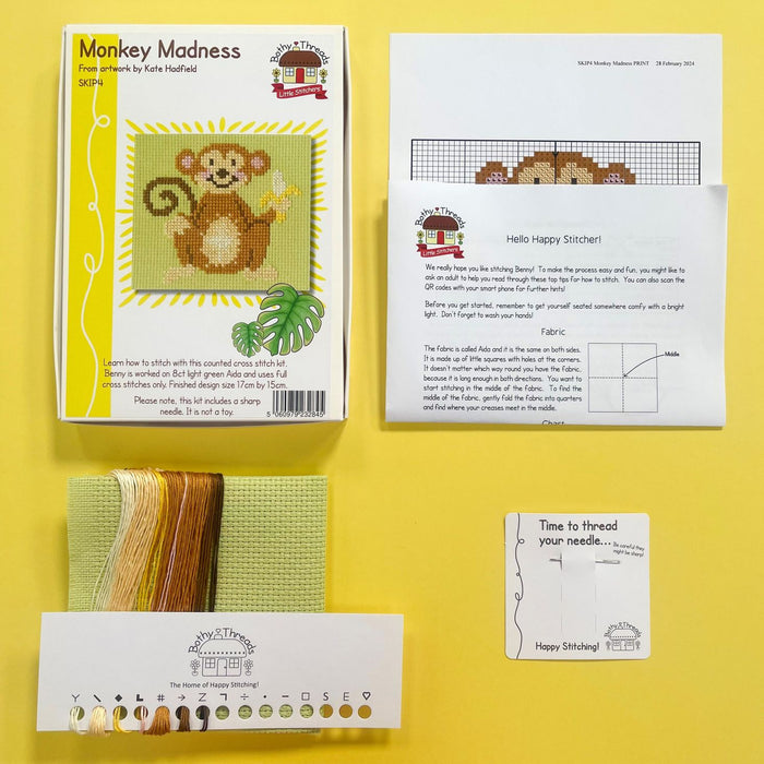 Little Stitchers Beginner Cross Stitch Kit - Monkey Madness