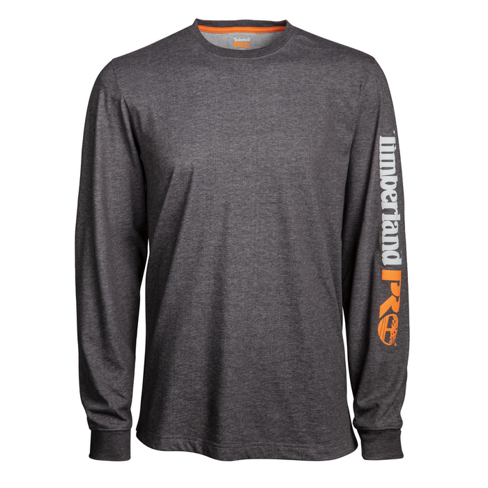 LONG SLEEVE BASE PLATE LOGO WICKING T-SHIRT - 013-Dark Charcoal Heather | Timberland PRO TB0A1OZ8