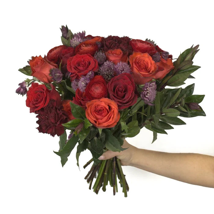 Love Letters In Red Flower Bouquet Vase - Image
