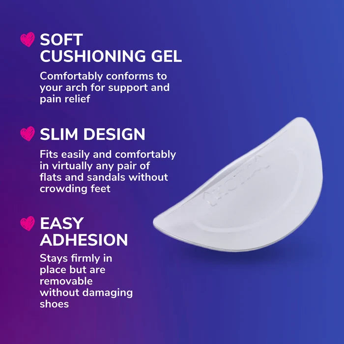 White Dr.Scholls arch cushion gel insert, slim design with easy adhesion