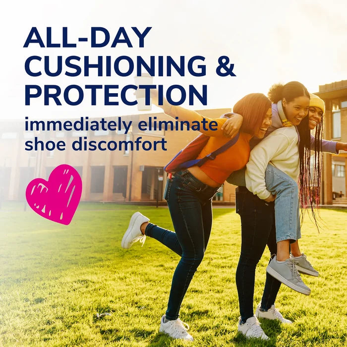 All-day cushioning and protection sneaker comfort promotional banner with jumping group