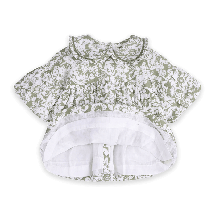Lucille Floral Baby Dress & Bloomer Set (Organic Muslin) - Voile Lining