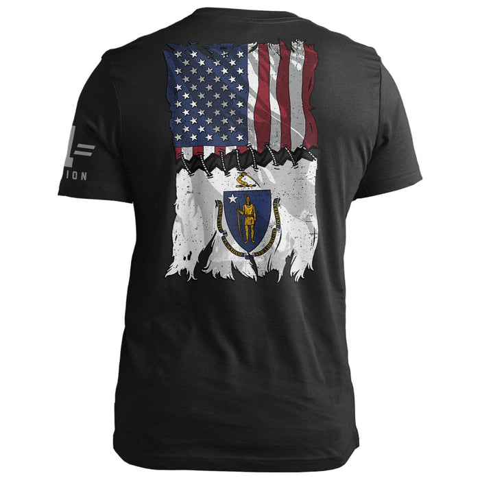 Massachusetts Stitch Flag USA