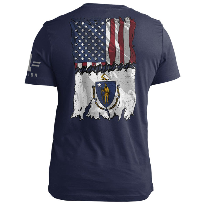 Massachusetts Stitch Flag USA