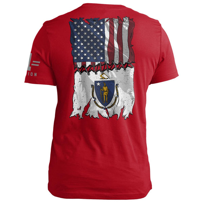 Massachusetts Stitch Flag USA