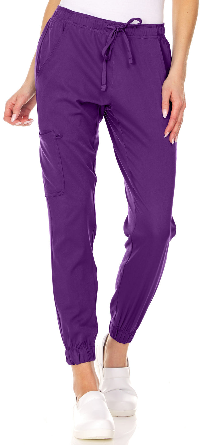 Medichic Leah Elastic Waist Cargo Jogger Scrub Pants
